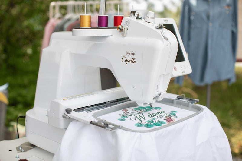 Baby Lock Capella Embroidery Machine, 8" x 12" Embroidery Field, 25 Built-In Fonts, 1,000 Stitches Per Minute