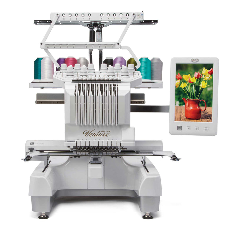Baby Lock Venture Embroidery Machine with Table/Stand 7-7/8" x 14" Embroidery Field, 170 Built-In Designs