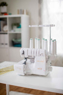 Baby Lock Accolade Serger, overlocking, cover stitching, 87 stitch combinations, Push button threading, auto tension