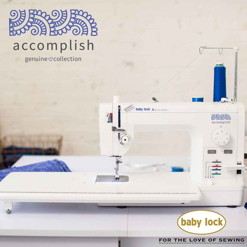 Baby Lock Accomplish Sewing Machine, single stitch, 1,500 stitches per minute, Quick threading system