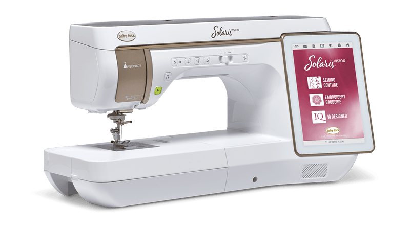 Baby Lock Solaris Vision Sewing & Embroidery Machine, 901 Built-In Designs, 10-5/8" x 16" and 10-5/8" x 10-5/8" Hoop Sizes